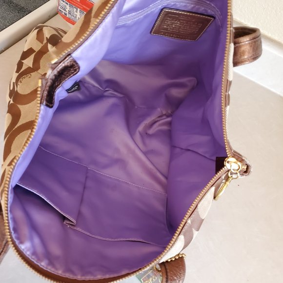 Vintage Coach Poppy Op Art Signature C's Tote Bag Purse c - Picture 13 of 14